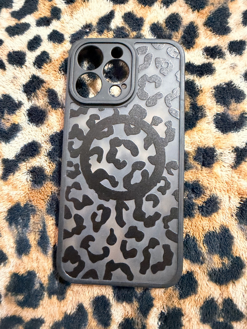 Black Leopard Print Protective Phone Case - IPhone 15 Pro Max
